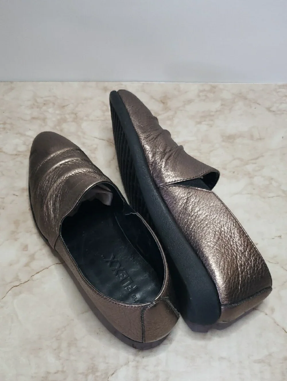 The Flexx Metallic Bronze Pointed Toe Loafers US Size 6